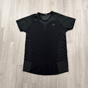 Gymshark 315 Seamless Workout Shirt Large Black Gym Running Lifting David Laid